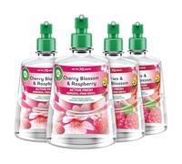 Air Wick Aerosol-Free Automatic Air Freshener Spray | Lasts Up to 3x70 Days (4 Refills, 2x Cherry Blossom & Raspberry, 2x Berries & Peach Blossom)