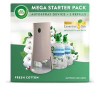 Air Wick Aerosol-Free Automatic Air Freshener Spray Bundle Kit, Fresh Cotton, 1 gadget & 2 Refills (228ml), 24x7 Active Fresh Odour Neutraliser, Lasts Up to 140 Days, Air freshener For Home