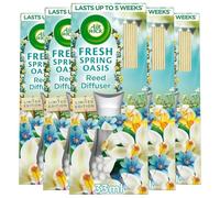 Air Wick Air Freshener Reed Diffuser | Fragrance: Fresh Spring Oasis | Room Air Freshener | Size: Pack of 5 x 33ml | Usage: Lasts up to 4 weeks / 20 weeks total