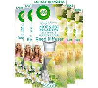 Air Wick Air Freshener Reed Diffuser, Morning Meadow, Pack 5 x 33ml, Lasts up to 20 Weeks, Room Diffuser