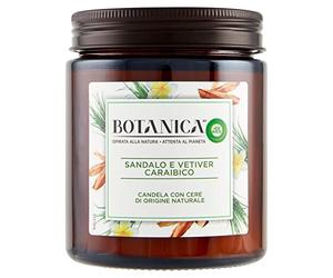 Air Wick Airwick, Botanica Scented Candles, 1 Sandal & Caribbean Vetiver Candle - 205 ml