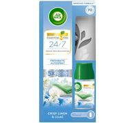 Air Wick Automatic Air Freshener Freshmatic Spray Kit, Crisp Linen & Lilac, 1 Gadget & 1 Refills (250ml), Natural Essential Oils, Last up to 70 Days, Air freshener