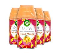 Air Wick Automatic Air Freshener Freshmatic Spray Refills, Island Mango, Pack 4 x 250ml, Natural Essential Oils, Last up to 280 days, Air freshener