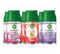Air Wick Automatic Air Freshener Freshmatic Spray Refills | Island Mango, Purple Lavender Meadow, Smooth Satin & Moon Lily | Mixed fragerence 6 x 250ml