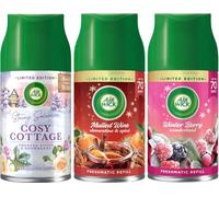 Air Wick Automatic Air Freshener Freshmatic Spray Refills| |Winter Berry Wonderland| Cosy Cottage| Mulled Wine| 3 x 250ml Refills| One of Each Scent