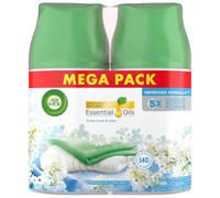 Air Wick Automatic Air Freshener Freshmatic Spray Twin Refills Crisp Linen and Lilac Pack 2 x 250ml Natural Essential Oils Last up to 140 Days Air fr