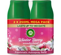 Air Wick Automatic Air Freshener Freshmatic Spray Twin Refills| Odour Neutraliser, Bathroom and Room Air Freshener|Winter Berry Wonderland|2 x 250ml