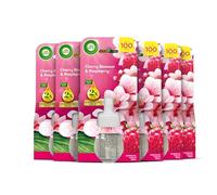 Air Wick Cherry Blossom & Raspberry Liquid Electrical Single Refills 6x19ml, Lasts for up to 100 Days, Air Freshener