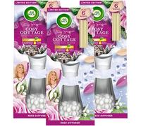 Air Wick|Cosy Cottage - Frosted Roses & Mistletoe|Air Freshener Reed Diffuser|42ml |3 Pack