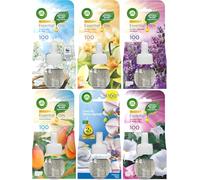 Air Wick | Crisp Linen, Vanilla Bean, Lavender, Island Mango, Linen & White Orchid and Satin & Moon Lily |Plug In Electrical Air Freshener Refills| 19ml |Pack of 6 | One of each scent