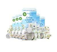 Air Wick Electrical Plug In Refills, Crisp Linen and Lilac, 19ml Refill x 6 (Total 6 Refills)