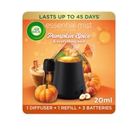Air Wick Pumpkin Spice & Everything Nice|Essential Mist Aroma Kit | 1 x 20ml |1x Diffuser & 1x Bottle|Natural Essential Oils