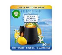 Air Wick Essential Mist Diffuser Kit, Sicilian Orchard Blossom, 1 Device & 1 refill (20ml), Natural Essential Oils, Last up to 45 days, Air freshener