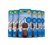 Air Wick Essential Mist Refills, Linen & White Orchid, Pack 6 x 20ml, Natural Essential Oils, Last up to 270 days, Air freshener