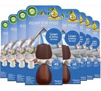 Air Wick Essential Mist Refills, Linen &White Orchid, Pack 8 x 20ml, Natural Essential Oils, Air freshener, Packaging May Vary