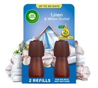 Air Wick Essential Mist Twin Refills, Linen & White Orchid, Pack 2 x 20ml, Natural Essential Oils, Last up to 90 days, Air freshener