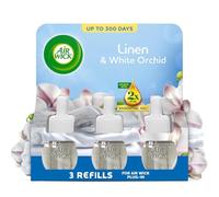 Air Wick Plug in Diffuser Triple Refill, Crisp Linen & Lilac, Long Lasting Fragrance, Lasts up to 300 days, Plug in Air freshener, Pack 3 x19ml, Packaging May Vary