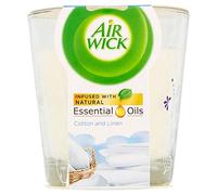 Air Wick Essential Oils Candle Cotton And Linen 105g, Cream
