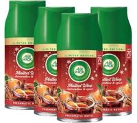 Air Wick Essential Oils Freshmatic Autospray Mulled Wine Scent, 4 Refills X 250 ml, Red