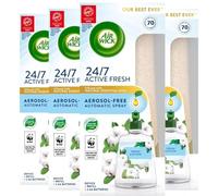 Air Wick Fresh Cotton 24/7 Active Fresh Aerosol Free Automatic Spray Kit Pack Of 4, Bulk Buy