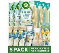 Air Wick Fresh Spring Oasis Reed Diffuser, Pack of 5 x 25ml, Natural Essential Oils, Rattan Stems, Subtle Diffusion, Long-Lasting Scent up to 6 weeks, Home Fragrance, Home & Kitchen.