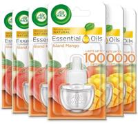 Air Wick Plug in Diffuser Refill, Island Mango, Pack 6 x 19ml, Long Lasting Fragrance, Lasts up to 600 days, Plug in Air freshener