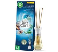 Air Wick life scents multi-layered fragrance reed diffuser turquoise oasis (driftwood, sea spray & warm breeze), eliminates bad odour like cat litter smell, 30 ml