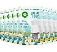 Air Wick Life Scents Plug-In Kit Fresh Spring Oasis 19ml (Pack of 8) - Continuous Freshness and Adjustable Fragrance