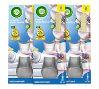 Air Wick Linen & White Orchid Essential Oils Reeds Diffuser 42ml | Lasts up to 8 Weeks Air Freshener, Pack of 3