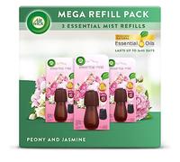 Air Wick Essential Mist Refills, Peony & Jasmine, Pack 3 x 20ml, Natural Essential Oils, Last up to 135 days, Air freshener