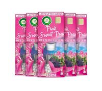Air Wick Air Freshener Reed Diffuser, Pink Sweet Pea, Pack 5 x 33ml, Lasts up to 20 weeks, Room Diffuser