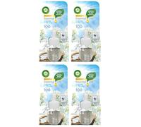 Air Wick Plug In Air Freshener Refills, Crisp Linen & Lilac Scent, 4 x 19ml | Plug in air freshener refills with natural essential oils; up to 480 days of long-lasting home fragrance; pack of 4