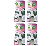 Air Wick Plug In Air Freshener Refills, Smooth Satin & Moon Lily, 4 x 19ml | Plug in air freshener refill with natural essential oils; up to 400 days of long-lasting home fragrance