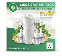 Air Wick Plug in Diffuser Bundle Kit, Summer delight, 1 Device & 3 Refill (19ml), Long Lasting Fragrance, Lasts up to 300 days, Plug in Air freshener