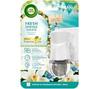 Air Wick Plug in Diffuser Kit, Fresh Spring Oasis, 1 Device & 1 Refill (19ml), Long Lasting Fragrance, Lasts up to 100 Days, Plug in Air freshener