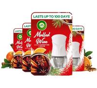 Air Wick Plug in Diffuser Kit, Mulled Wine, Pack 4 x Kits, 1 Device & 1 Refill, Long Lasting Fragrance, Lasts up to 400 Days, Plug in Air freshener