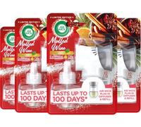 Air Wick Plug in Diffuser Kit, Mulled Wine, Pack 4 x Kits, 1 Device & 1 Refill, Long Lasting Fragrance, Lasts up to 400 days, Plug in Air freshener