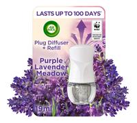 Air Wick Plug in Diffuser Kit, Purple Lavender Meadow, 1 Device & 1 Refill (19ml), Long Lasting Fragrance, Lasts up to 100 days, Plug in Air freshener