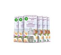 Air Wick Plug in Diffuser Refill, Cosy Cottage Frosted Roses & Snowberry, Pack 6 x 19ml, Long Lasting Fragrance, Lasts up to 600 days, Plug in Air freshener