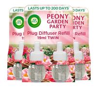 Air Wick Plug in Diffuser Refill, Peony Garden Party, Pack 6 x 19ml, Long Lasting Fragrance, Lasts up to 600 Days, Plug in Air freshener