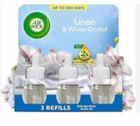 Air Wick Plug in Diffuser Triple Refill, Crisp Linen & Lilac, Long Lasting Fragrance, Lasts up to 300 days, Plug in Air freshener, Pack 3 x19ml, Packaging May Vary