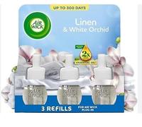 Air Wick Plug in Diffuser Triple Refill, Crisp Linen & Lilac, Long Lasting Fragrance, Lasts up to 300 days, Plug in Air freshener, Pack 3 x19ml, Packaging May Vary