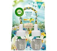 Air Wick Plug in Diffuser Twin Refill, Fresh Spring Oasis, Pack 2 x 19ml, Long Lasting Fragrance, Lasts up to 200 days, Plug in Air freshener