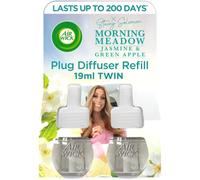 Air Wick Plug in Diffuser Twin Refill, Morning Meadow, Pack 2 x 19ml, Long Lasting Fragrance, Lasts up to 200 Days, Plug in Air freshener