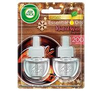 Air Wick Plug in Diffuser Twin Refill, Mulled Wine, Pack 2 x 19ml, Long Lasting Fragrance, Lasts up to 200 days, Plug in Air freshener