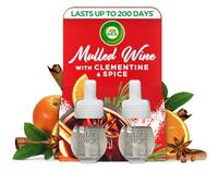 Air Wick Plug in Diffuser Twin Refill, Mulled Wine, Pack 2 x 19ml, Long Lasting Fragrance, Lasts up to 600 days, Plug in Air freshener