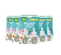 Air Wick Plug in Diffuser Twin Refill, Spring Breeze and Island Vanilla, 5 Pack of 2 x 19ml, Long Lasting Fragrance, Lasts up to 200 days, Plug in Air