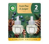 Air Wick Plug in Scented Oil 2 Refills, Fresh Pine and Juniper, Fall scent, Fall spray, (2x0.67oz), Essential Oils, Air Freshener, Packaging May Vary