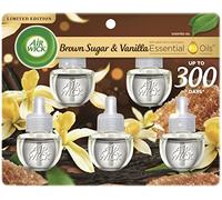 Air Wick Plug in Scented Oil 5 Refills, Brown Sugar and Vanilla, Fall Scent, Fall Spray, (5x0.67oz), Essential Oils, Air Freshener