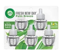 Air Wick Plug in Scented Oil Refill, 5 ct, Fresh New Day Palm Breeze, Air Freshener, Essential Oils